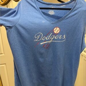Blue Dodgers V-Neck T-Shirt